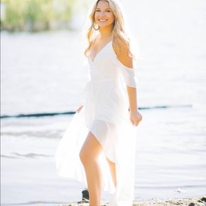 White layered flowy dress